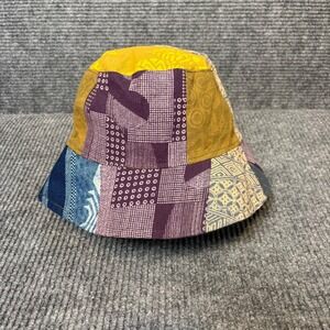 Handmade Patchwork Cotton Bucket Hat Multicolor Boho Boro Japanese Inspired OOAK